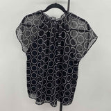 Ann Taylor Women's Size M Black Circles Short Sleeve Shirt