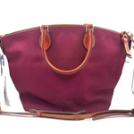 Back NWT DOONEY & BOURKE Maroon Nylon Domed POCKET Satchel Purse w/Crossbody