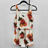 Lush Women's Size 6 White Floral Jumper