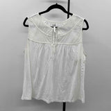 Loft Women's Size L White Textured Sleeveless Shirt
