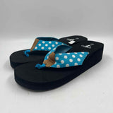 Corkys Women's Shoe Size 10 Turquoise dotted Flip Flops