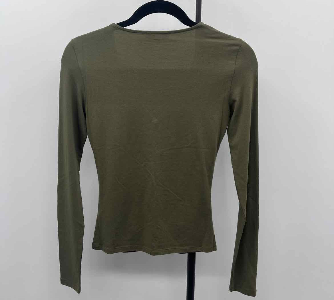 Madewell Junior's Size S Olive Solid Long Sleeve Shirt