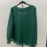 Simplee Women's Size XL Green dotted Long Sleeve Shirt