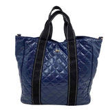 SCOUT Quilted Navy Blue ON THE CLOCK Tote Bag Purse w/Crossbody Strap