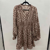Hailey & CO Women's Size 14 Taupe Spotted Dress