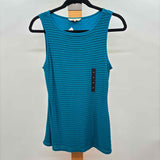 Banana Republic Women's Size XS Teal Stripe Sleeveless Shirt