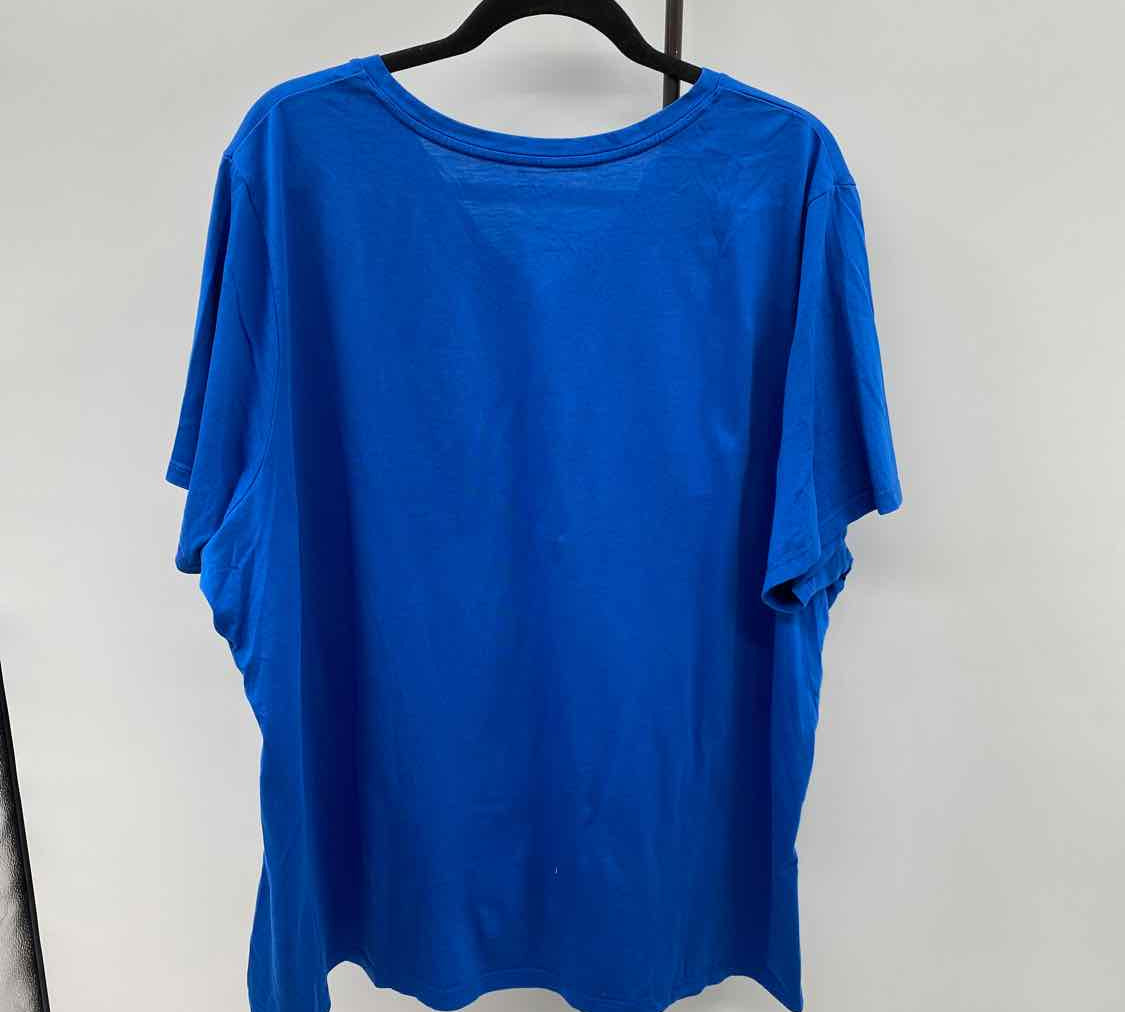 Lands End Women's Size 3X Royal Blue Solid Short Sleeve Shirt