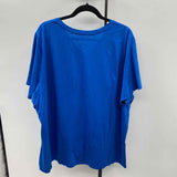 Lands End Women's Size 3X Royal Blue Solid Short Sleeve Shirt