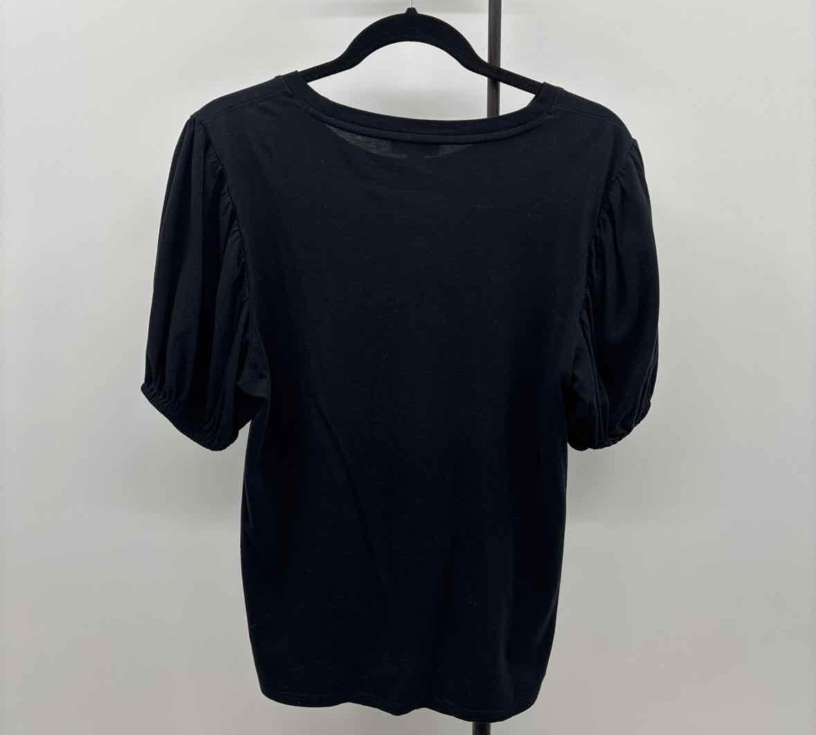 J Crew Women's Size M Black Solid Short Sleeve Shirt