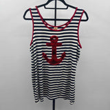 dmbm Women's Size XL Navy Anchor Tank