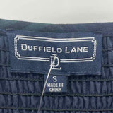 Duffield Lane Women's Size S Navy Plaid Long Sleeve Shirt