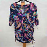 Lands End Women's Size 14 Navy Paisley Tunic