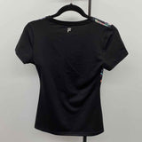 Fila Women's Size XS Black Floral Short Sleeve Shirt