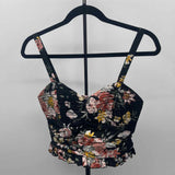 Bog Collection Women's Size M Black Floral Tank