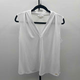 Calvin Klein Women's Size L White Solid Sleeveless Shirt