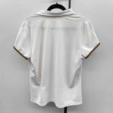 Izod Women's Size L White Abstract Short Sleeve Shirt
