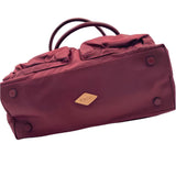 MZ WALLACE Maroon Nylon & Leather BABY JANE Handled Satchel