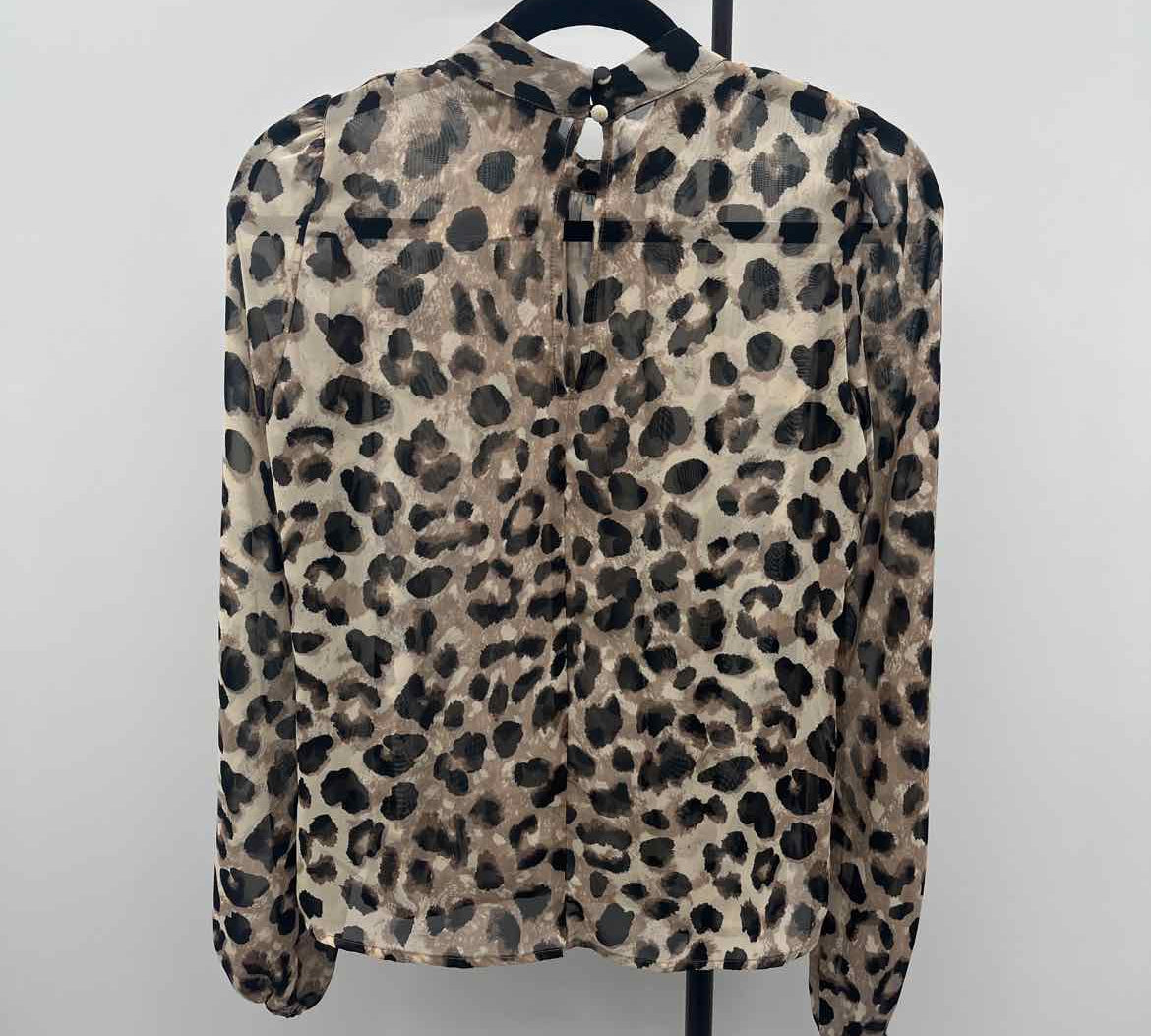 Allison Joy Women's Size XS Brown Spotted Long Sleeve Shirt