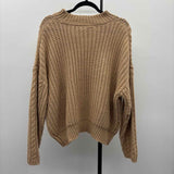Time and Tru Women's Size XL Tan Crochet Sweater