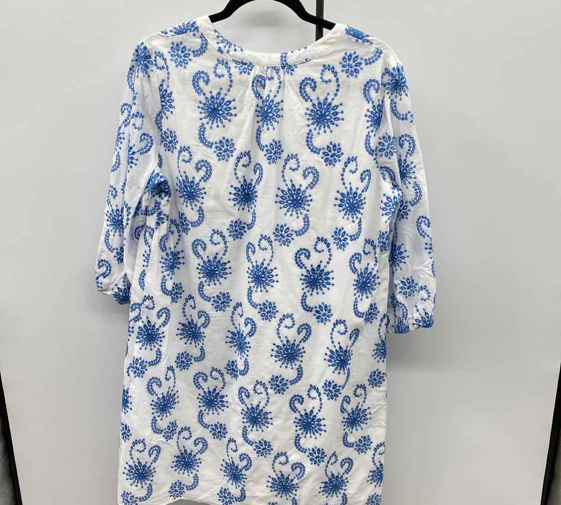 Talbots Women's Size 12P White Embroidered Dress