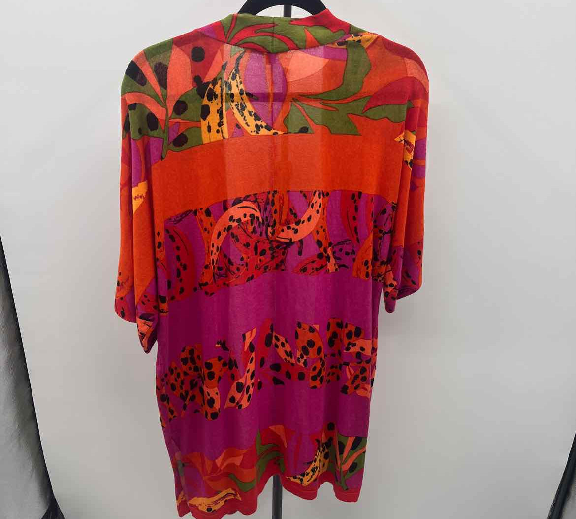 Chico's Women's Size M Orange Floral Cardigan