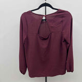 Petite Assembly Women's Size MP Wine Solid Long Sleeve Shirt