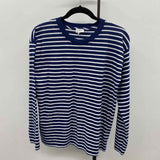 J Crew Women's Size S Navy Stripe Long Sleeve Shirt
