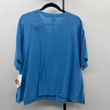 Oh My Gauze Women's Size One Size Blue Textured Short Sleeve Shirt
