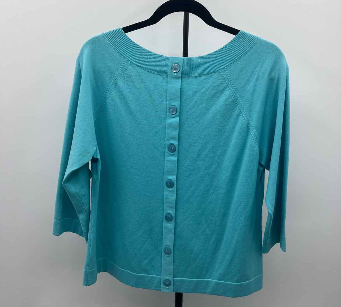 Per Se Women's Size XL Aqua Solid Sweater