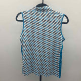Tail Women's Size M Turquoise Stripe Sleeveless Shirt