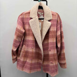 L space Women's Size S Pink Plaid Jacket