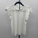 Loft Women's Size S White Heathered Short Sleeve Shirt