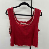 Natural life Women's Size L Red Ribbed Tank