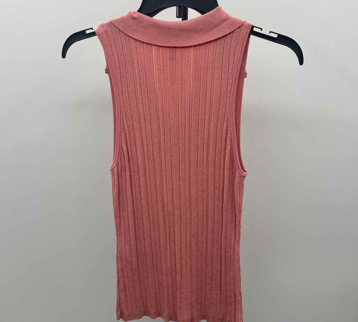 White House Black Market Women's Size M Peach Ribbed Sleeveless Shirt
