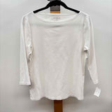 Talbots Women's Size LP White Solid Long Sleeve Shirt