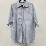 Jos A. Bank Men's Size 2XL Blue Plaid Short Sleeve Shirt