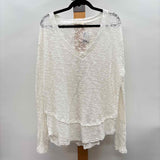 We the Free Women's Size S Ivory Textured Long Sleeve Shirt