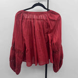 Aerie Junior's Size M Red Lace Long Sleeve Shirt