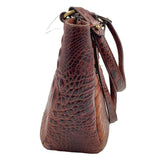 Side BRAHMIN Pecan Melbourne Brown Croc-Embossed COLLETTE Handled Shoulder Bag Purse
