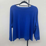 Talbots Women's Size 3X Blue Solid Long Sleeve Shirt
