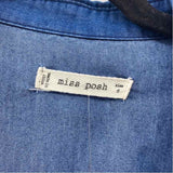 Miss Posh Women's Size S Blue Solid Long Sleeve Shirt