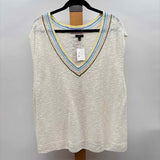 Talbots Women's Size 2X Ivory Stripe Vest