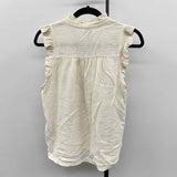 J Crew Women's Size M Ivory Textured Sleeveless Shirt
