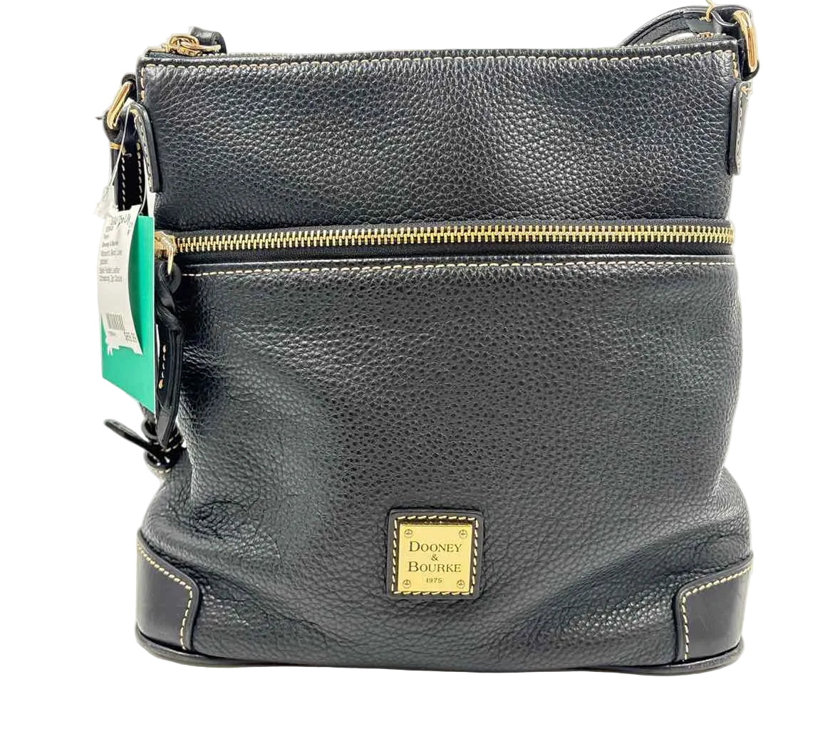 DOONEY & BOURKE Black Pebble Grain Leather Adjustable Crossbody Purse