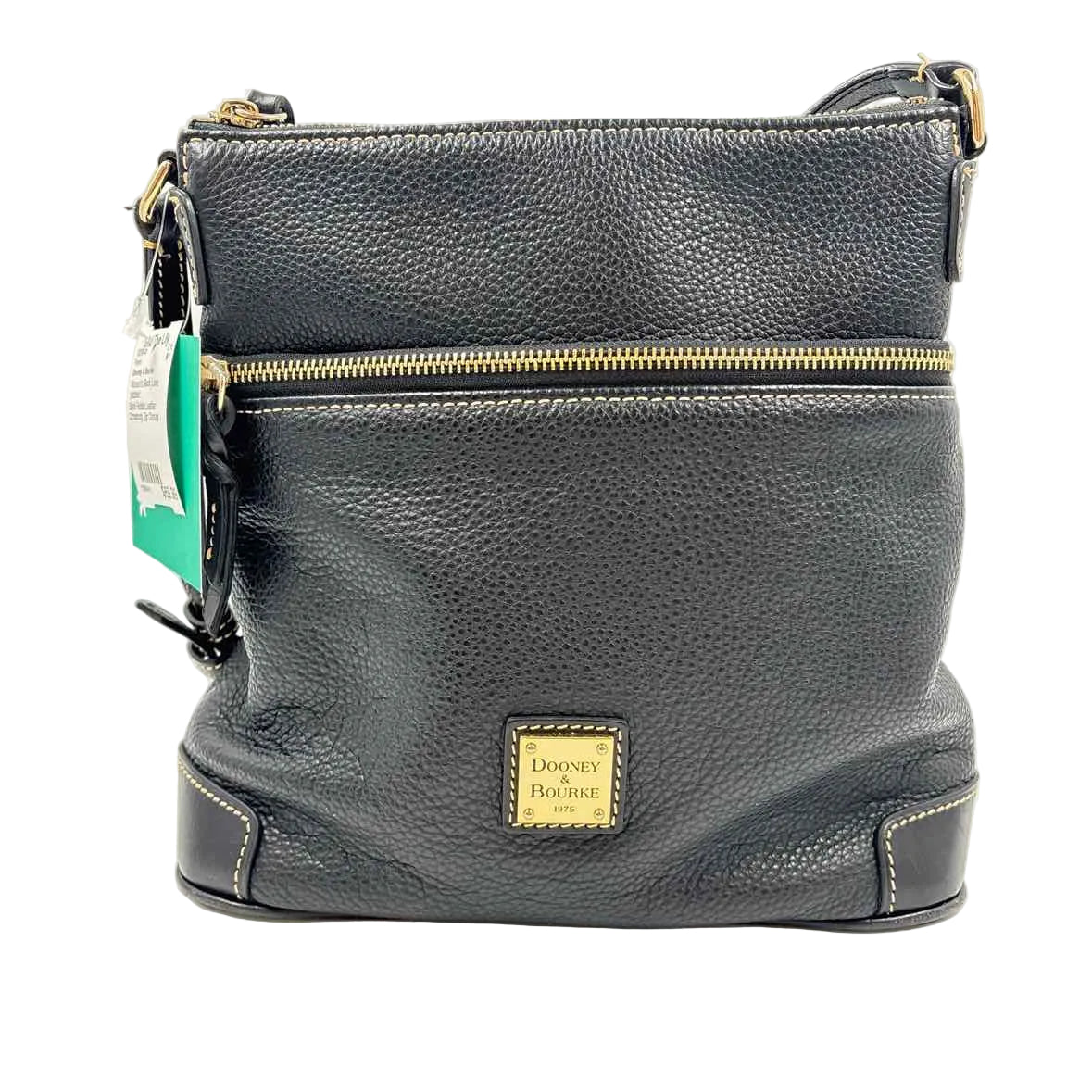 DOONEY & BOURKE Black Pebble Grain Leather Adjustable Crossbody Purse