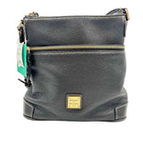 DOONEY & BOURKE Black Pebble Grain Leather Adjustable Crossbody Purse