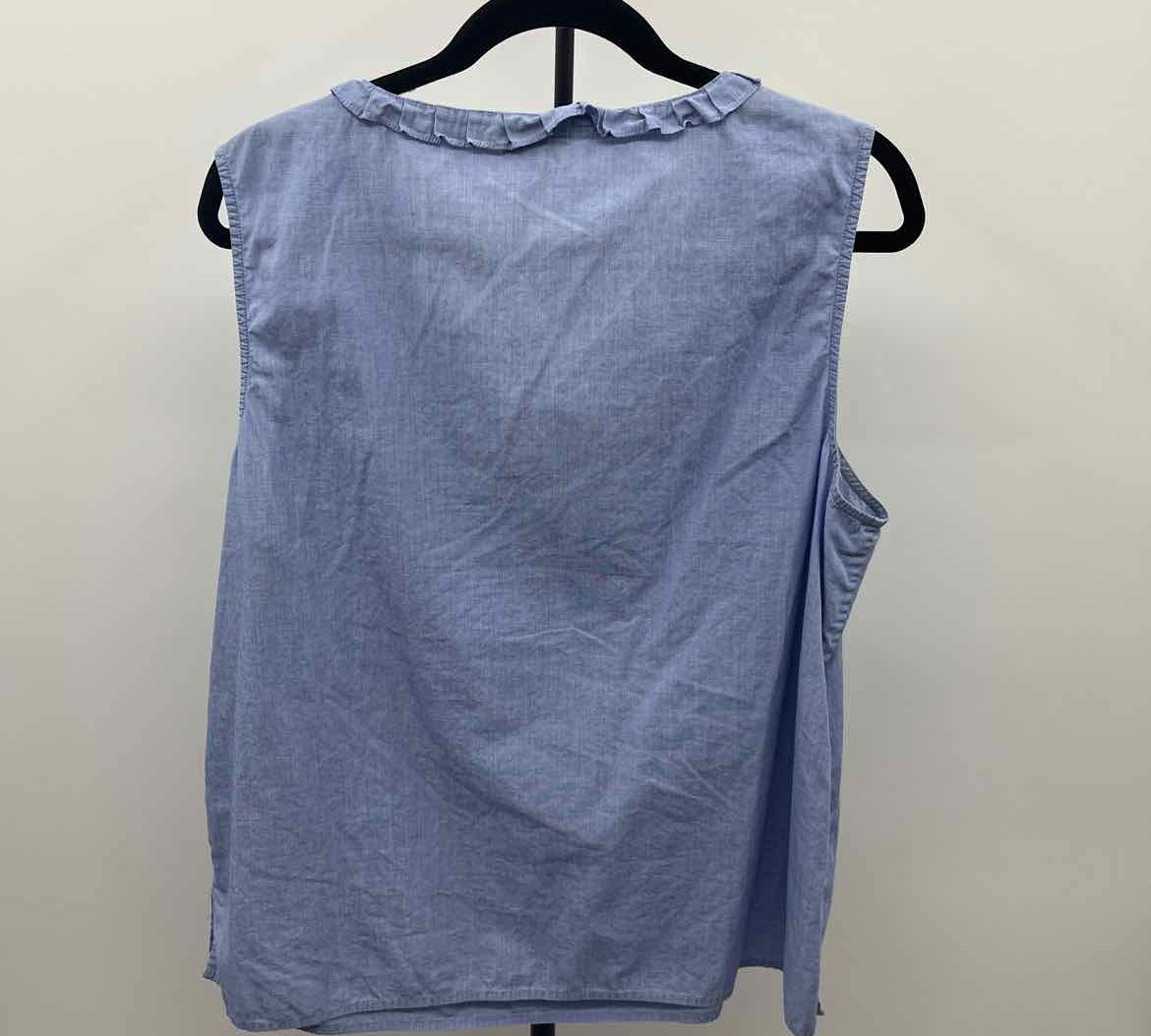 Talbots Women's Size XL Blue Solid Sleeveless Shirt