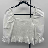 Zara Junior's Size M White Solid Long Sleeve Shirt
