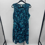 Coldwater Creek Women's Size 18 Teal Floral Dress
