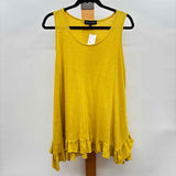 Flora & Ashley Women's Size XL Mustard Yellow Heathered Sleeveless Shirt